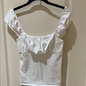 White Ruffled Women's Top